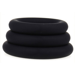  Set de 3 cockrings en silicone